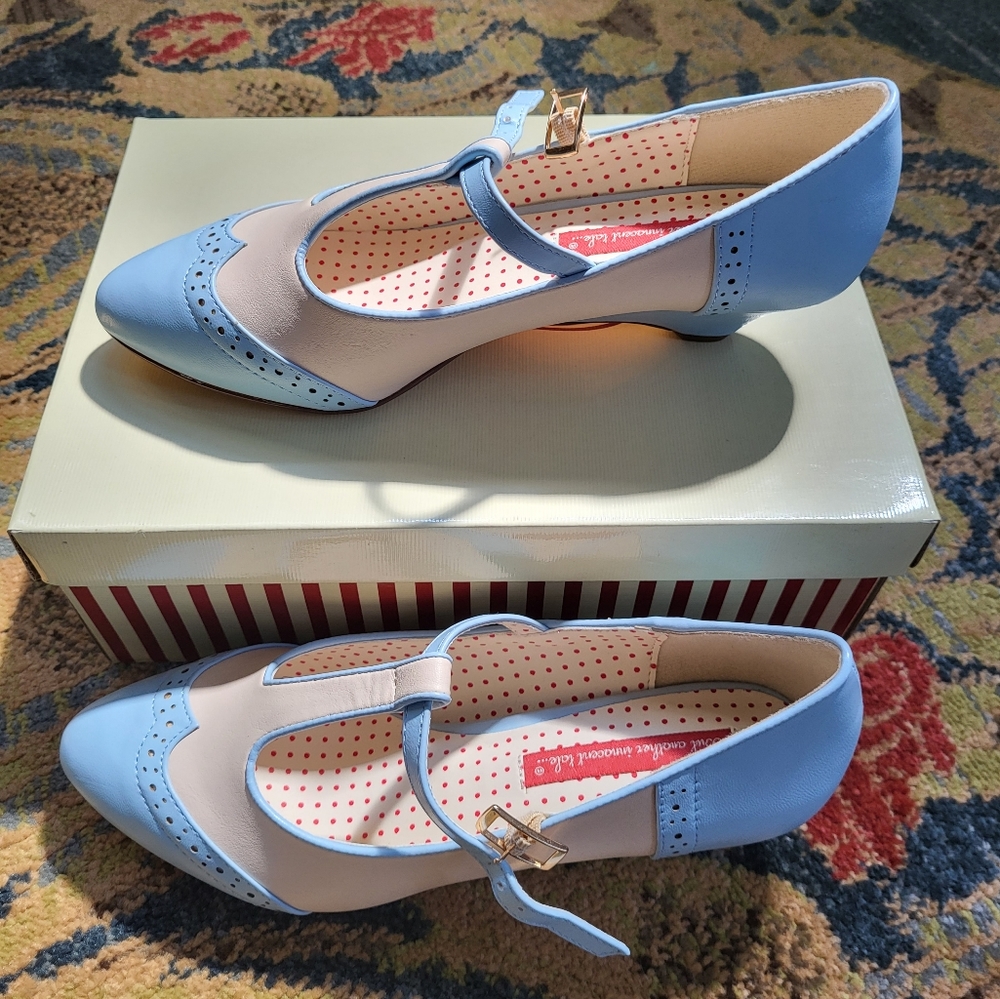 BAIT Footwear But Another Innocent Tale Pale Blue Retro Kitten Heel Modcloth